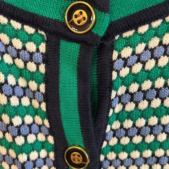 Appleseeds Women’s (S) Multicolor Dot Striped Cardigan Soft Sweater NWT Classic - Picture 4 of 8